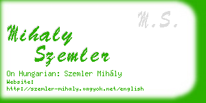 mihaly szemler business card